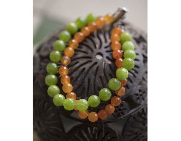 color bracelet in green and orange